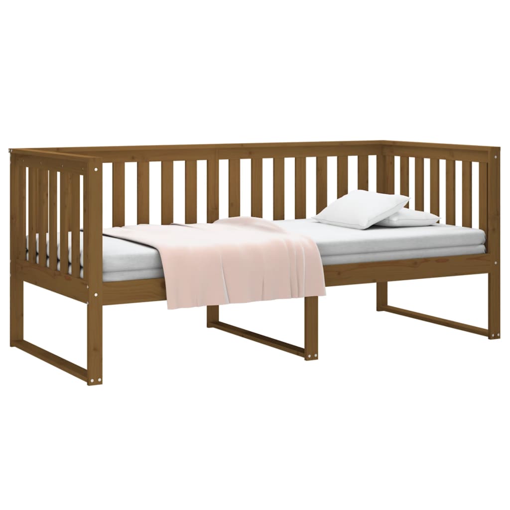 Day bed without mattress honey brown 90x190 cm solid pine wood