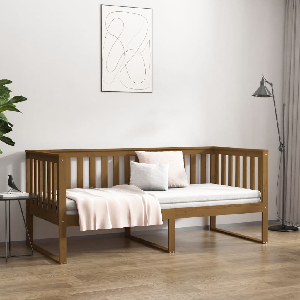 Day bed without mattress honey brown 90x190 cm solid pine wood