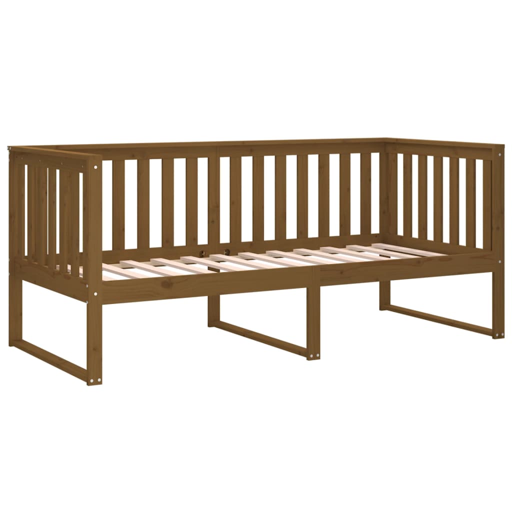 Lit de jour sans matelas marron miel 90x190 cm bois pin massif