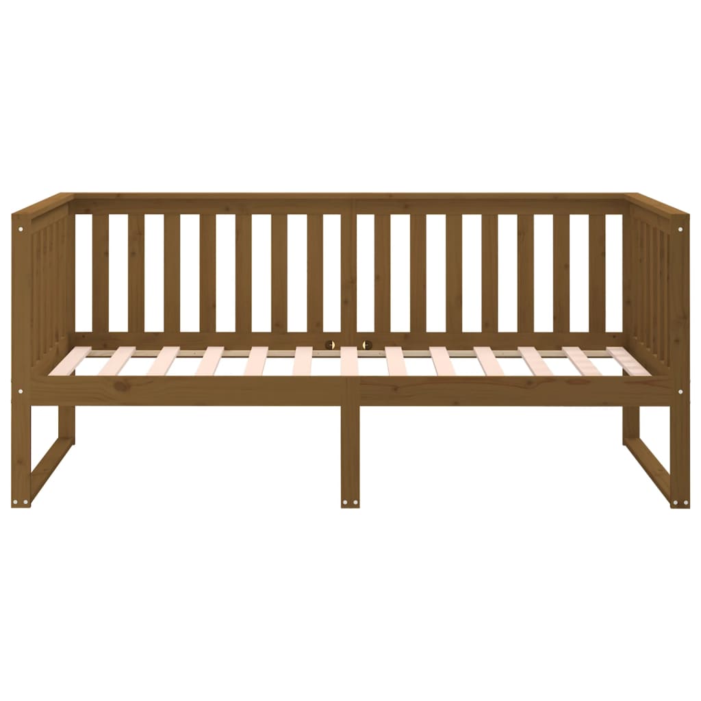 Lit de jour sans matelas marron miel 90x190 cm bois pin massif