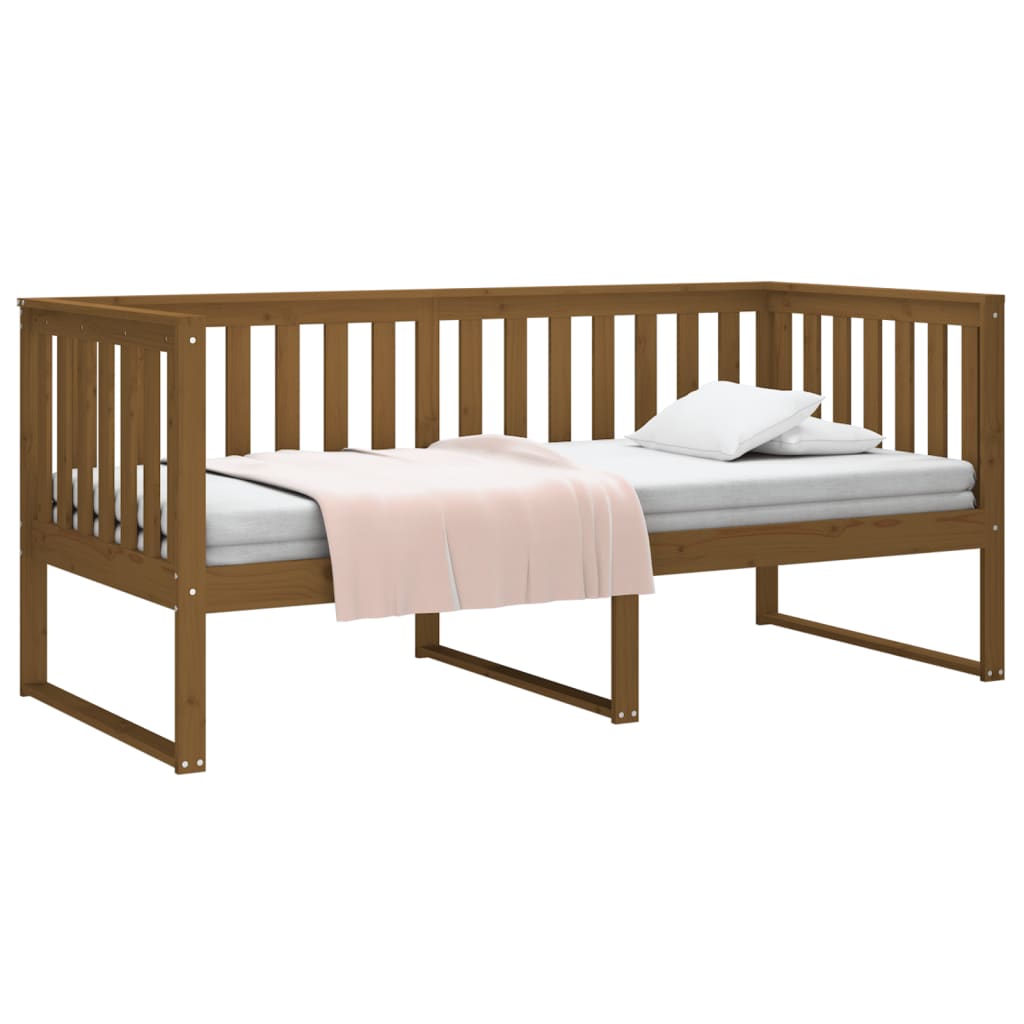 Lit de jour sans matelas marron miel 100x200 cm bois pin massif