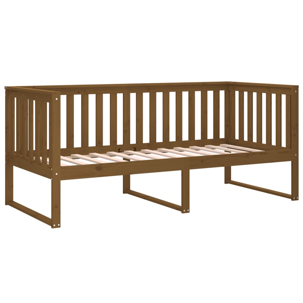 Lit de jour sans matelas marron miel 100x200 cm bois pin massif