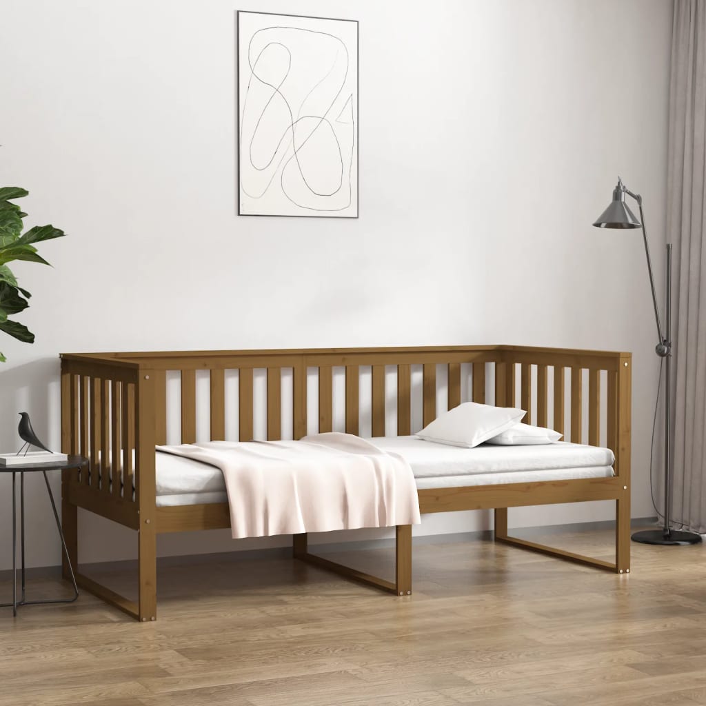 Day bed without mattress honey brown 100x200 cm solid pine wood