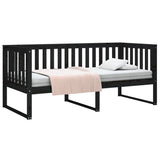 Day bed without mattress black 100x200 cm solid pine wood