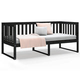 Day bed without mattress black 100x200 cm solid pine wood