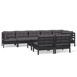 Day bed without mattress black 100x200 cm solid pine wood