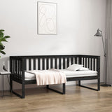 Day bed without mattress black 100x200 cm solid pine wood