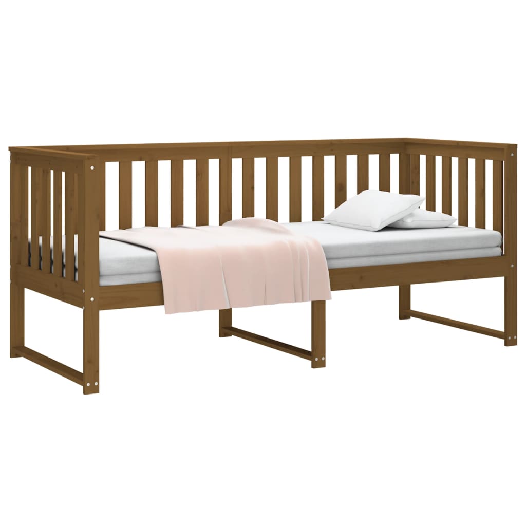 Lit de jour sans matelas marron miel 75x190 cm bois pin massif