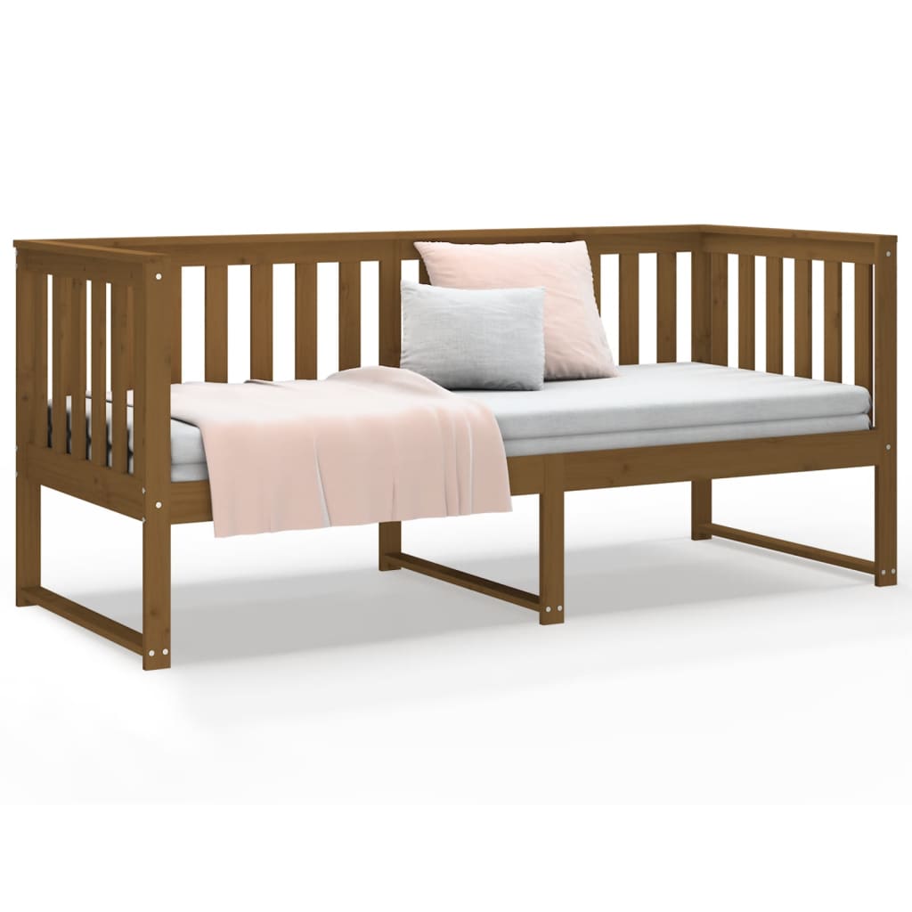 Honey brown day bed without mattress 75x190 cm solid pine wood