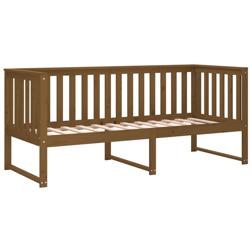 Lit de jour sans matelas marron miel 75x190 cm bois pin massif