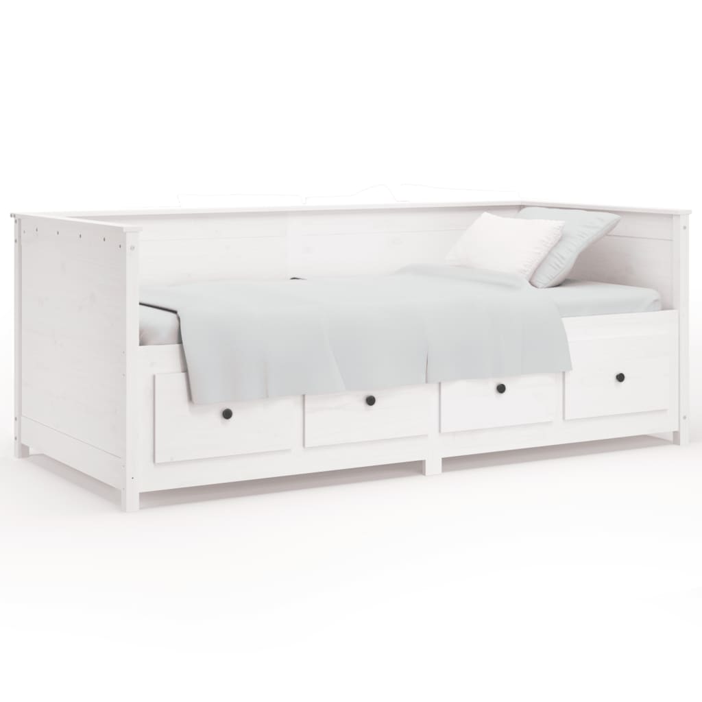 Lit de jour sans matelas blanc 100x200 cm bois de pin massif