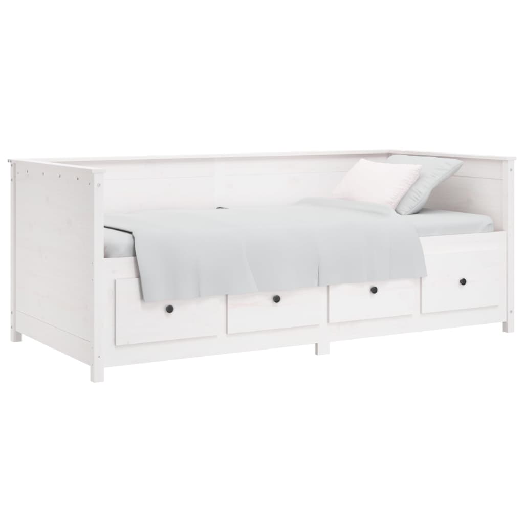 Lit de jour sans matelas blanc 100x200 cm bois de pin massif