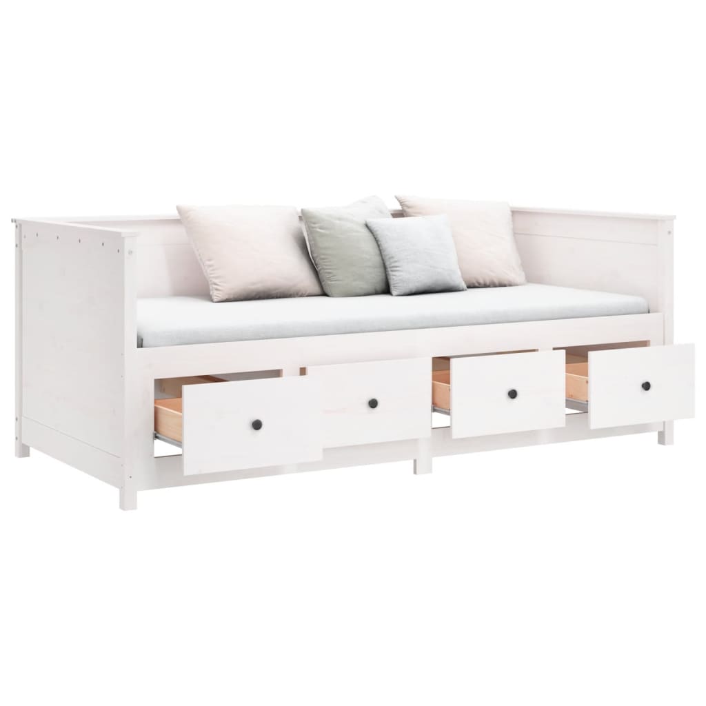 Day bed without mattress white 100x200 cm solid pine wood