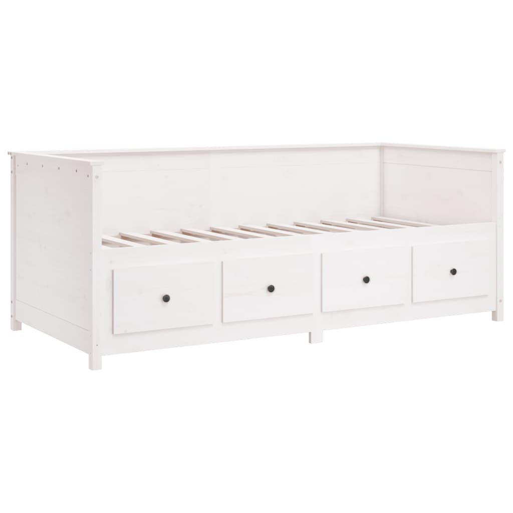 Day bed without mattress white 100x200 cm solid pine wood