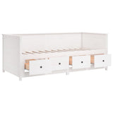 Day bed without mattress white 100x200 cm solid pine wood