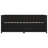 Day bed without mattress black 100x200 cm solid pine wood