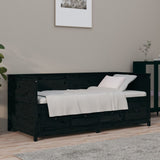 Day bed without mattress black 100x200 cm solid pine wood