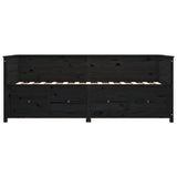 Day bed without mattress black 90x200 cm solid pine wood