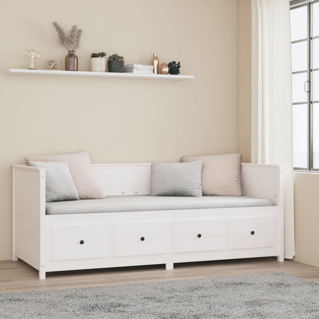 Day bed without mattress white 80x200 cm solid pine wood