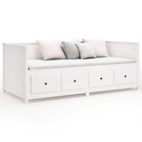 Lit de jour sans matelas blanc 80x200 cm bois de pin massif