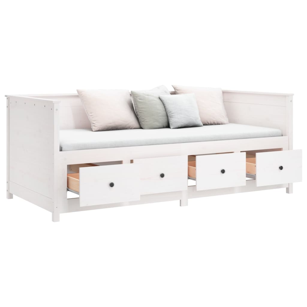 Day bed without mattress white 80x200 cm solid pine wood