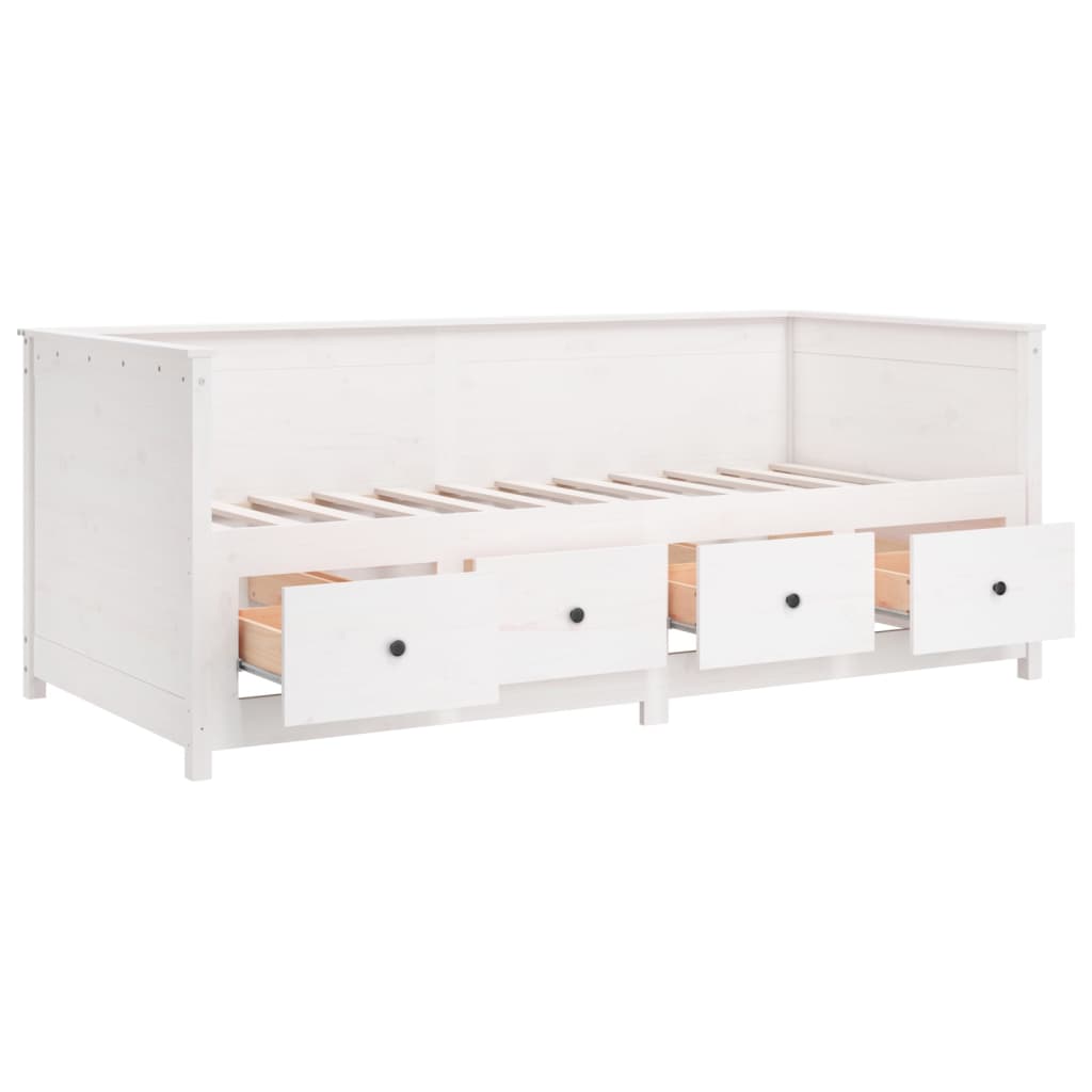 Lit de jour sans matelas blanc 80x200 cm bois de pin massif