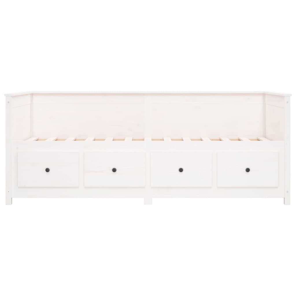 Lit de jour sans matelas blanc 80x200 cm bois de pin massif