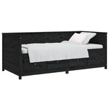 Day bed without mattress black 80x200 cm solid pine wood