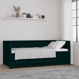 Day bed without mattress black 80x200 cm solid pine wood