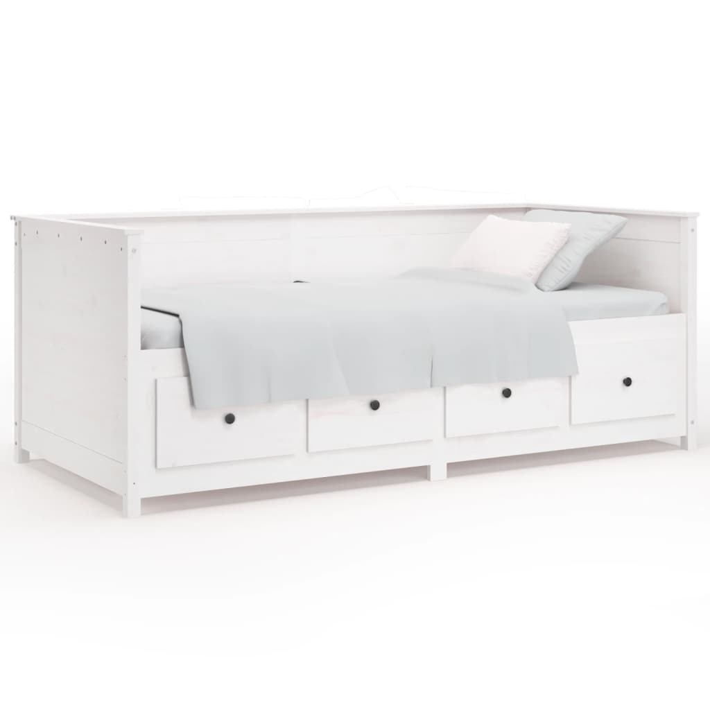 Day bed without mattress white 90x190 cm solid pine wood