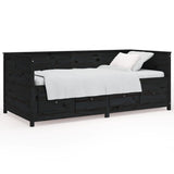 Day bed without mattress black 90x190 cm solid pine wood