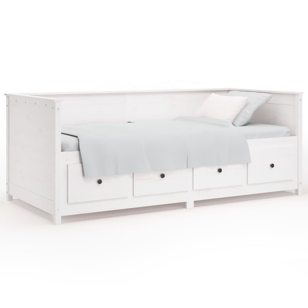 Day bed without mattress white 75x190 cm solid pine wood