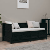 Day bed without mattress black 75x190 cm solid pine wood