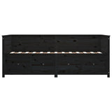 Day bed without mattress black 75x190 cm solid pine wood