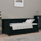 Day bed without mattress black 75x190 cm solid pine wood