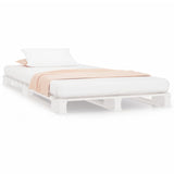 White pallet bed 90x200 cm solid pine wood