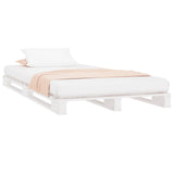 White pallet bed 90x200 cm solid pine wood