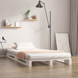 White pallet bed 90x200 cm solid pine wood