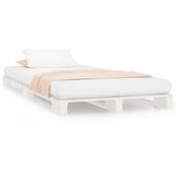 White pallet bed 100x200 cm solid pine wood