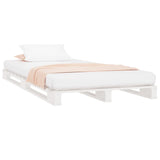 White pallet bed 100x200 cm solid pine wood