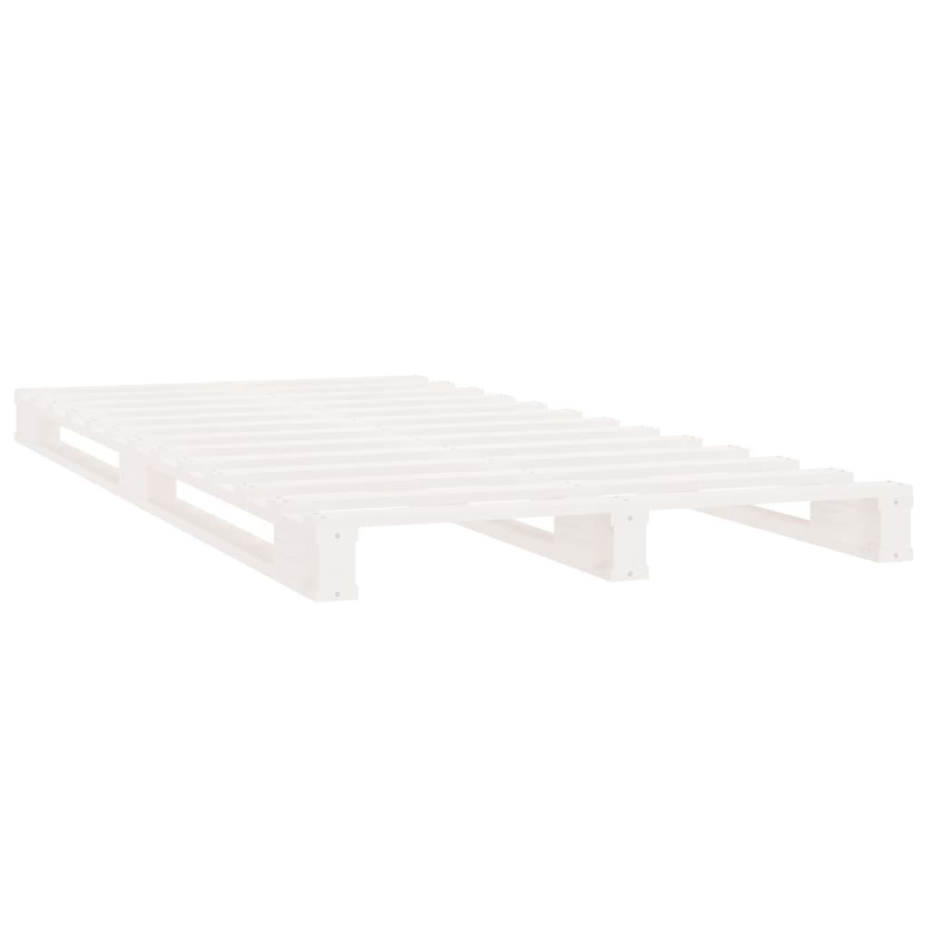 White pallet bed 100x200 cm solid pine wood