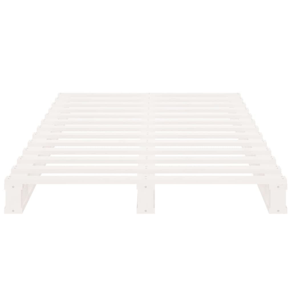 White pallet bed 100x200 cm solid pine wood