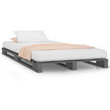 Pallet bed without mattress gray 100x200 cm solid wood