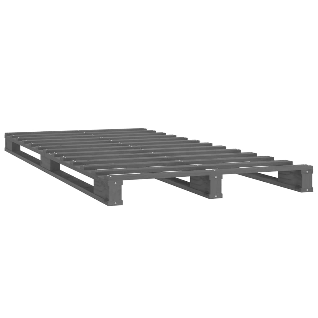 Pallet bed without mattress gray 100x200 cm solid wood