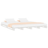 Pallet bed without mattress white 120x200 cm solid wood