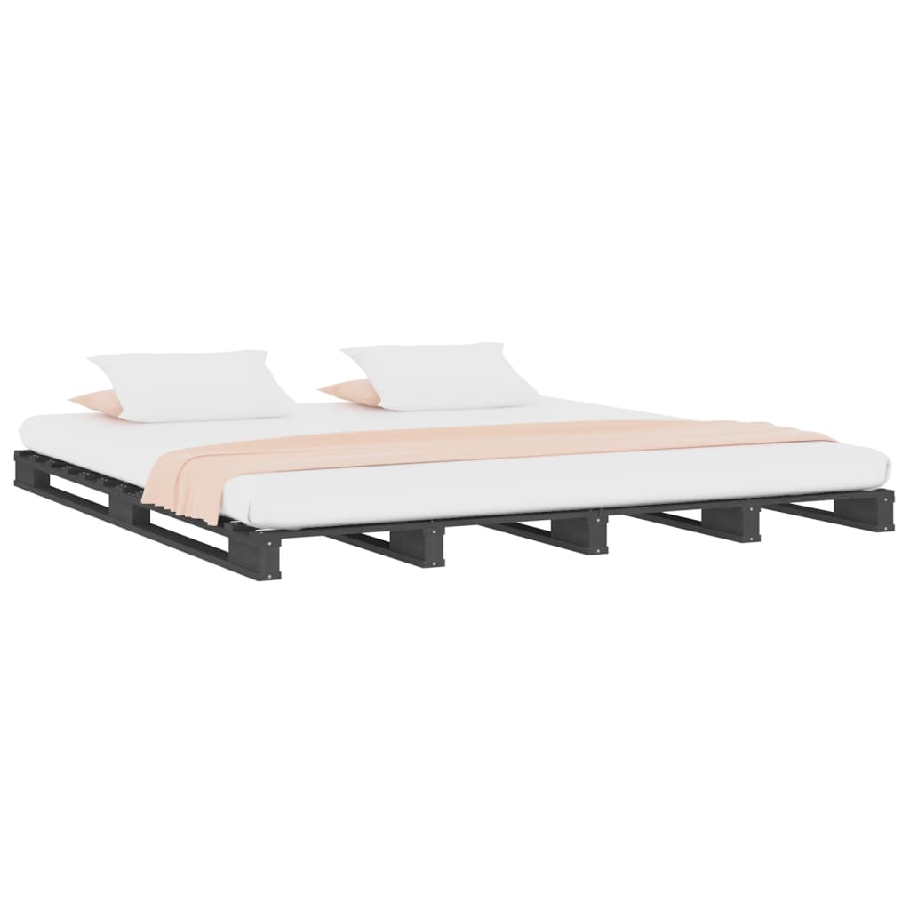 Pallet bed without mattress gray 120x200 cm solid wood