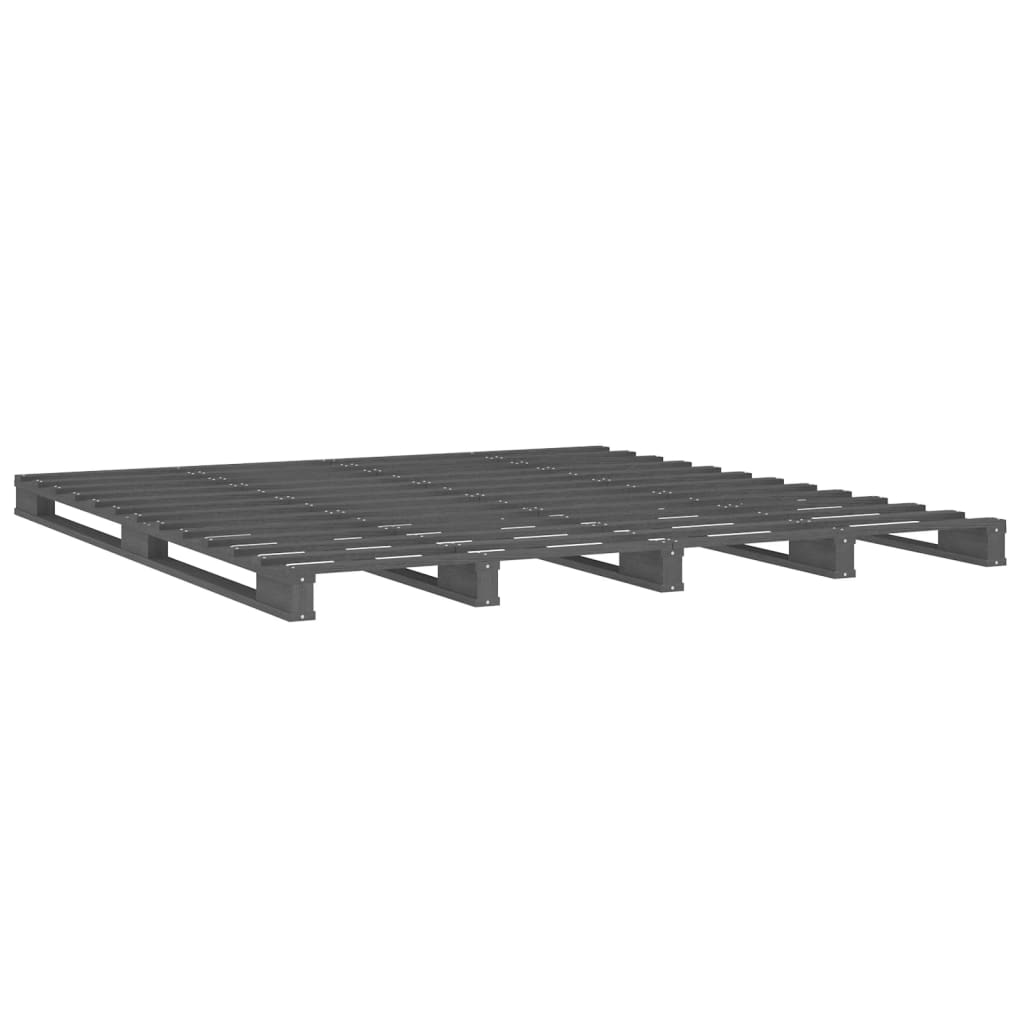 Pallet bed without mattress gray 120x200 cm solid wood