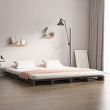 Pallet bed without mattress gray 120x200 cm solid wood