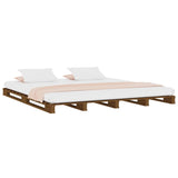 Pallet bed without mattress honey brown 120x200 cm solid wood