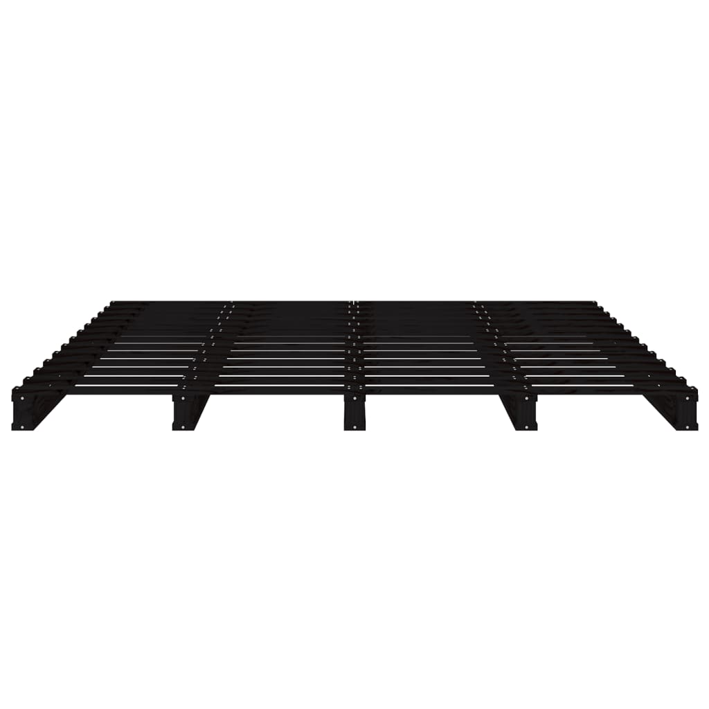 Pallet bed without mattress black 120x200 cm solid wood